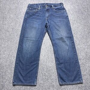 Levis Jeans Men 34x28 Blue 569 Loose Baggy Wide Straight Dark Wash Tag 34x30